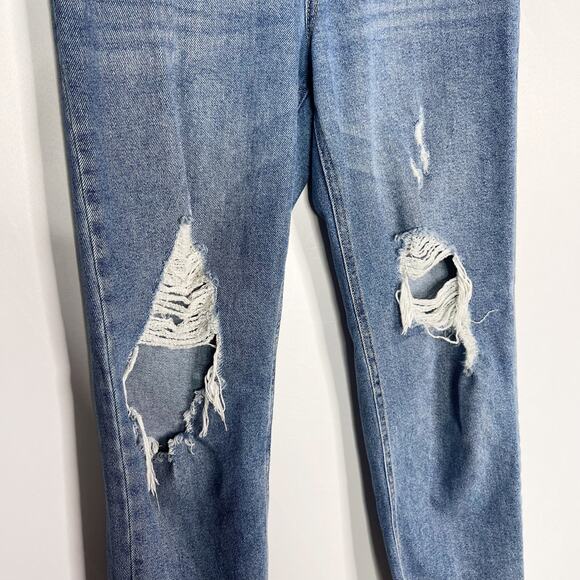 Wild Fable Women 6 High Rise Straight Ankle Jeans Ripped Button Fly Denim Cotton - Picture 5 of 13